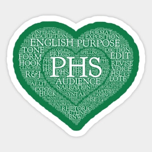 PHS English Love White Text Sticker